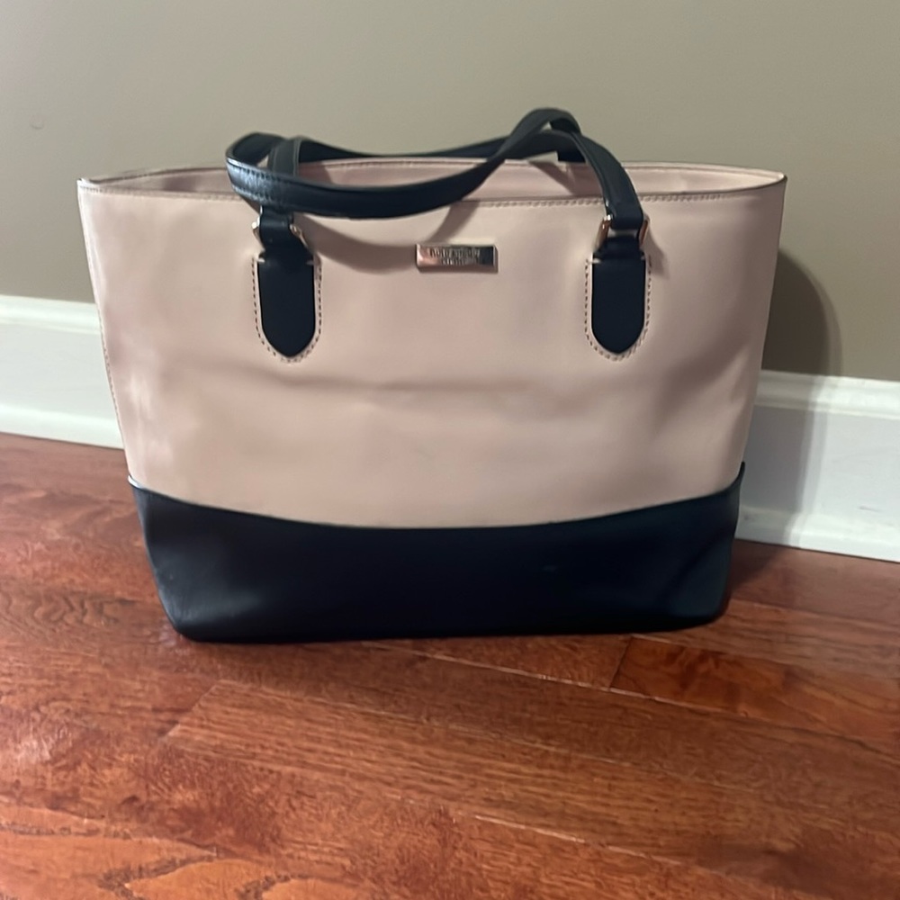 Kate Spade strap handbag purse black dusty rose pink